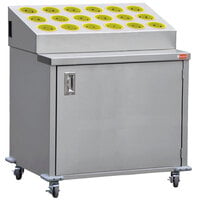Steril-Sil ENC36-18RP-YELLOW Stainless Steel Silverware Cart with 18 Yellow Silverware Cylinders