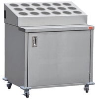 Steril-Sil ENC36-18SS Stainless Steel Silverware Cart with 18 Stainless Steel Silverware Cylinders