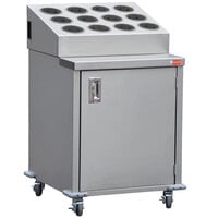 Steril-Sil ENC24-12SS Stainless Steel Silverware Cart with 12 Stainless Steel Silverware Cylinders