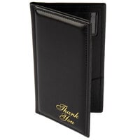 Menu Solutions CH870 5 inch x 9 inch Black Guest Check Presenter with Credit Card Pocket