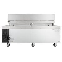 Cooking Performance Group 60GMRBNL 60 inch Gas Countertop Griddle with Manual Controls and 72 inch, 4 Drawer Refrigerated Chef Base - 150,000 BTU