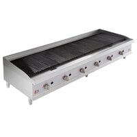 Cooking Performance Group CL-CPG-72-NL 72" Gas Lava Briquette Charbroiler - 240,000 BTU