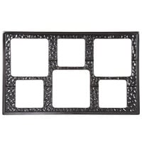 GET ML-162 Full Size Black Melamine Adapter Plate with Six Cut-Outs for Six Square Crocks