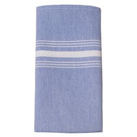 Snap Drape 54251822NH002 Blue Chambray Striped Cloth Napkins, 18 inch x 22 inch - 12/Pack