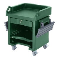 Cambro VCSWR519 Green Versa Cart with Dual Tray Rails and Standard Casters