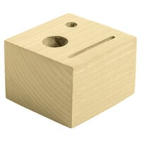 Menu Solutions WDBLOCK-CHECK 3 1/2 inch x 3 1/2 inch x 2 1/2 inch Customizable Natural Wood Block Check Presenter