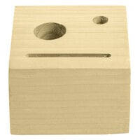 Menu Solutions WDBLOCK-CHECK 3 1/2 inch x 3 1/2 inch x 2 1/2 inch Customizable Natural Wood Block Check Presenter