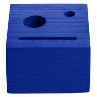 Menu Solutions WDBLOCK-CHECK 3 1/2 inch x 3 1/2 inch x 2 1/2 inch Customizable True Blue Wood Block Check Presenter