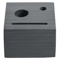 Menu Solutions WDBLOCK-CHECK 3 1/2 inch x 3 1/2 inch x 2 1/2 inch Customizable Ash Wood Block Check Presenter