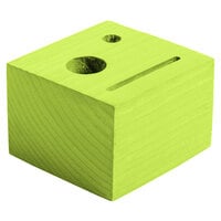 Menu Solutions WDBLOCK-CHECK 3 1/2 inch x 3 1/2 inch x 2 1/2 inch Customizable Lime Wood Block Check Presenter