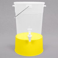 Choice Round 6 Gallon Translucent Beverage Dispenser with Yellow Base
