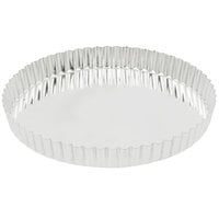 Gobel 9 3/8" x 1" Round Fluted Tin-Plated Steel Tart / Quiche Pan with Removable Bottom 126430
