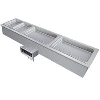 Hatco DHWBI-S3 Insulated Three Compartment Modular / Ganged Slim Drop In Hot Food Well with Drain - 120V