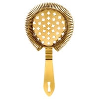 Barfly M37037GD Classic 6 7/8 inch Gold-Plated Hawthorne Strainer
