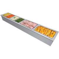 Hatco DHWBI-S4 Insulated Four Compartment Modular / Ganged Slim Drop In Hot Food Well with Drain and Split Control Configuration - 120/208-240V