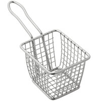 American Metalcraft FRYS443 4 inch x 4 inch x 3 inch Mini Square Stainless Steel Fry Basket Server