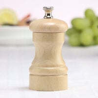 Chef Specialties 04350 Professional Series 4 inch Customizable Capstan Natural Maple Pepper Mill