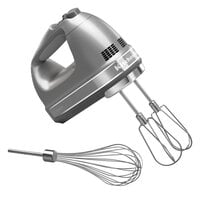 KitchenAid KHM7210CU Contour Silver 7 Speed Hand Mixer with Stainless Steel Turbo Beaters and Pro Whisk - 120V
