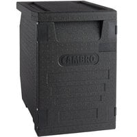 Cambro Cam GoBox® Black Front Loading EPP Insulated Food Pan Carrier - 6 Full-Size Pan Max Capacity
