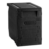 Cambro Cam GoBox® Black Front Loading EPP Insulated Food Pan Carrier - 6 Full-Size Pan Max Capacity