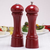 Chef Specialties 08600 Professional Series 8 inch Customizable Autumn Hues Candy Apple Red Pepper Mill and Salt Shaker