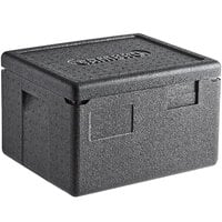 Cambro Cam GoBox® Black Half Size Top Loading EPP Insulated Food Pan Carrier - 6" Deep Half-Size Pan Max Capacity