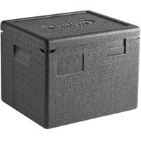 Cambro Cam GoBox® Black Half Size Top Loading EPP Insulated Food Pan Carrier - 8" Deep Half-Size Pan Max Capacity