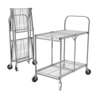 Luxor WSCC-2 2 Shelf Collapsible Wire Utility Cart