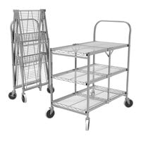 Luxor WSCC-3 3 Shelf Collapsible Wire Utility Cart