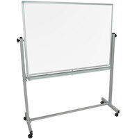 Luxor L340 48 inch x 35 1/2 inch Double-Sided Whiteboard with Aluminum Frame and Stand
