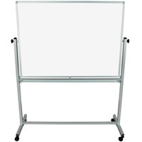 Luxor L340 48 inch x 35 1/2 inch Double-Sided Whiteboard with Aluminum Frame and Stand