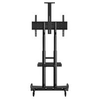 Luxor FP4000 Adjustable Height TV Cart with Shelf for 40 inch to 80 inch Screens