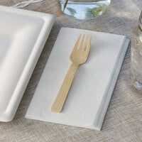 Bamboo by EcoChoice 6 1/2 inch Compostable Bamboo Fork - 25/Pack