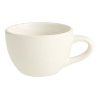 Acopa 7 oz. Customizable Ivory (American White) Rolled Edge Stoneware Coffee Cup / Mug - 36/Case