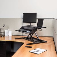 Luxor CVTR PRO-BK 32 inch x 23 1/2 inch Black Adjustable Two-Tier Stand Up Desktop Desk
