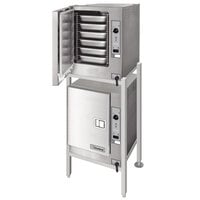 Cleveland (2) 22CET6.1 SteamChef 6 Double Deck 12 Pan Electric Floor Steamer - 208V, 3 Phase, 24 kW