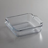 Anchor Hocking 81934AHG18 Premium 8 inch Clear Glass Square Baking Dish - 3/Case