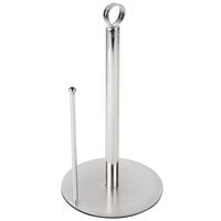 American Metalcraft PTCR 7 inch x 13 inch Stainless Steel Contemporary Round Paper Towel Holder with Card Holder