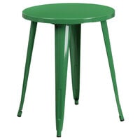 Flash Furniture CH-51080-29-GN-GG 24" Green Metal Indoor / Outdoor Round Cafe Table