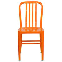 Flash Furniture CH-61200-18-OR-GG Orange Metal Indoor / Outdoor Chair with Vertical Slat Back
