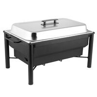 Choice 8 Qt. Wrought Iron Pillar Electric Chafer Kit with Stainless Steel Cover and Plastic Handle