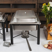 Choice 8 Qt. Wrought Iron Pillar Chafer Kit with Stainless Steel Cover and Handle