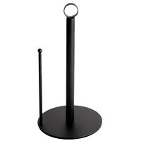 American Metalcraft PTBR 7" x 13" Black Contemporary Round Paper Towel Holder with Card Holder
