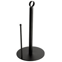 American Metalcraft PTBR 7 inch x 13 inch Black Contemporary Round Paper Towel Holder with Card Holder