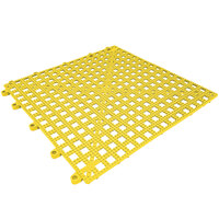 Cactus Mat 2554-YT Dri-Dek Yellow 12 inch x 12 inch Vinyl Slip-Resistant Interlocking Drainage Floor Tile- 9/16 inch Thick