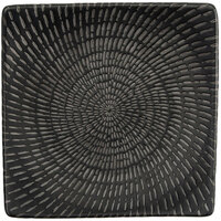 Oneida L6250000110S Urban 5 1/8 inch Black Curved Square Porcelain Plate - 48/Case