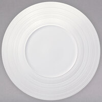 Luzerne Manhattan by Oneida 1880 Hospitality L5650000139C 9" Warm White Porcelain Wide Rim Coupe Plate - 24/Case