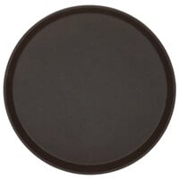 Cambro 1400TL138 Treadlite™14" Round Brown Non-Skid Fiberglass Serving Tray - 12/Case