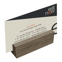 Menu Solutions WDBLOCK-MINI 3" Weathered Walnut Wood Mini Card Holder