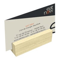 Menu Solutions WDBLOCK-MINI 3" Natural Wood Mini Card Holder